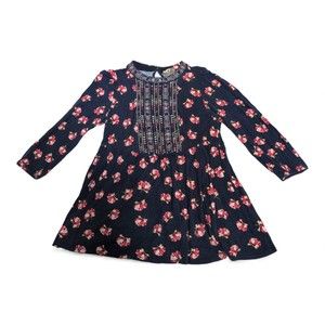 One September Navy Floral Embroidered Peplum Blouse - Size S